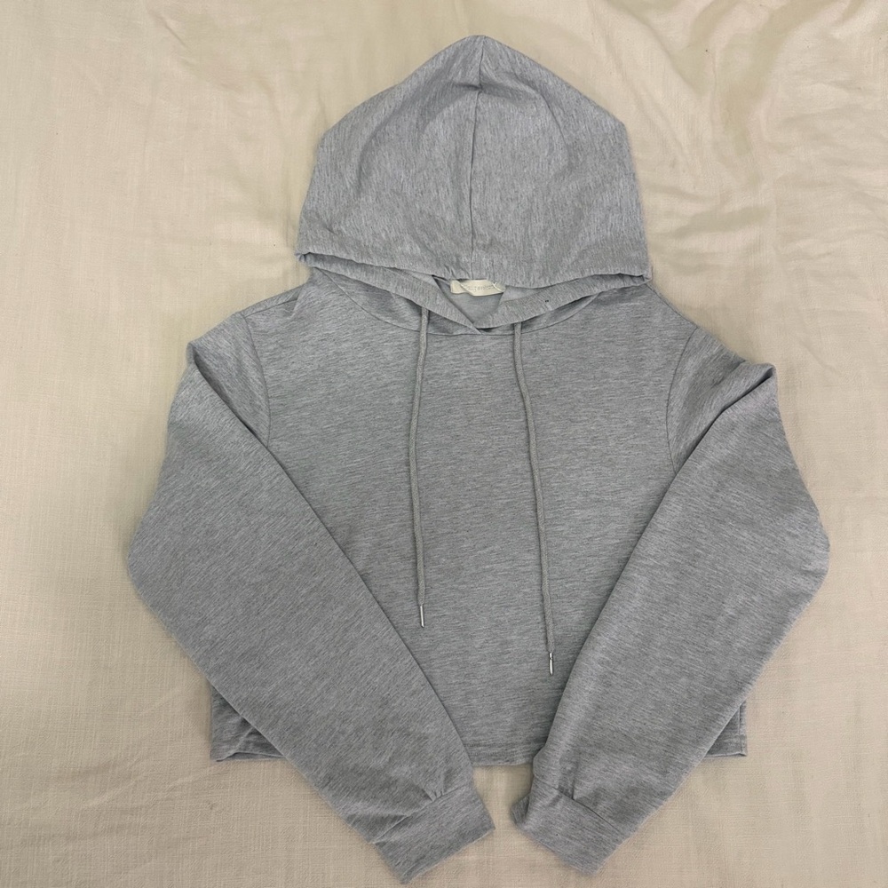 Gray Women's Cropped Hoodie
